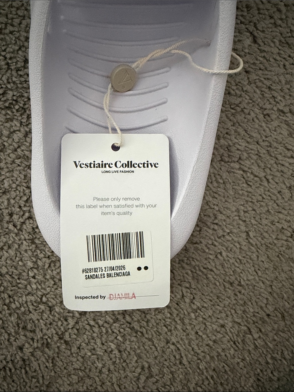 Balenciaga White Mold Slide Sandals - Picture 6 of 6